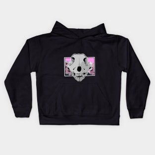 Dog skull with flowers Kids Hoodie